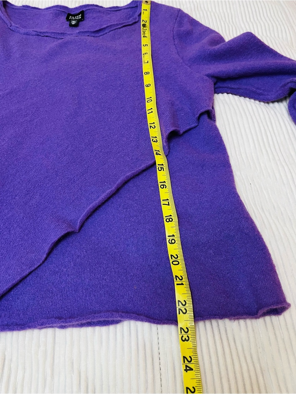 Eileen Fisher Violet Asymmetric Pullover Wool Sweater - Picture 8 of 8
